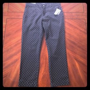 NWT GAP crop pants polka dots black